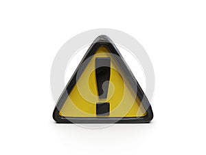 Yellow TriangleÂ Warning 3d Sign with Exclamation Mark